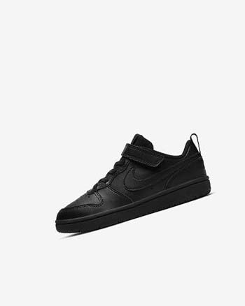 Black / Black / Black Boys' Nike Court Borough Low 2 Shoes | UK2927