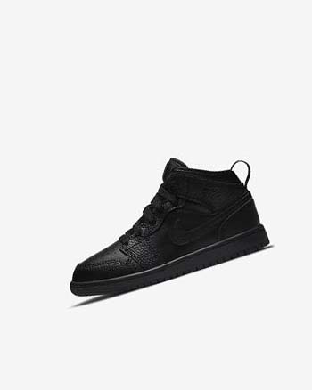 Black / Black / Black Boys' Nike Jordan 1 Mid Shoes | UK5255