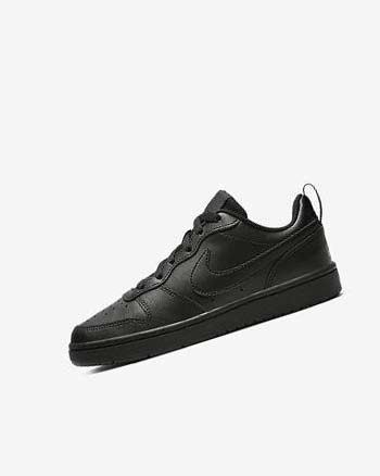 Black / Black / Black Girls' Nike Court Borough Low 2 Shoes | UK2517