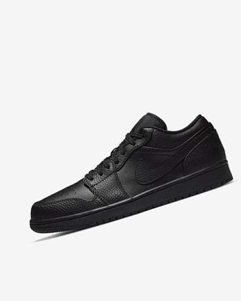 Black / Black / Black Men's Nike Air Jordan 1 Low Sneakers | UK1121