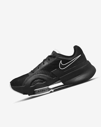 Black / Black / Dark Grey / White Women's Nike Air Zoom SuperRep 3 Training Shoes | UK5248