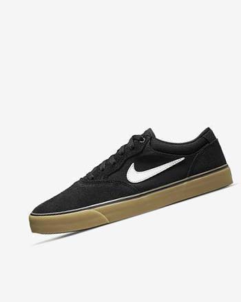 Black / Black / Light Brown / White Men's Nike SB Chron 2 Skate Shoes | UK4516