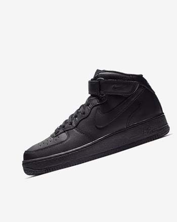 Black / Black Men's Nike Air Force 1 Mid '07 Sneakers | UK5007