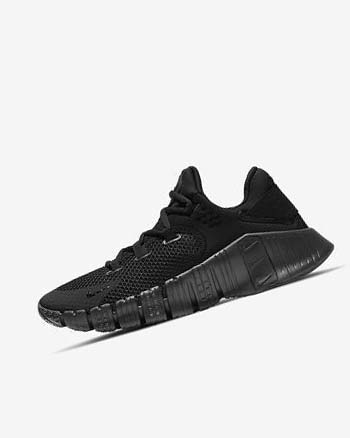 Black / Black Men's Nike Free Metcon 4 Training Shoes | UK4587