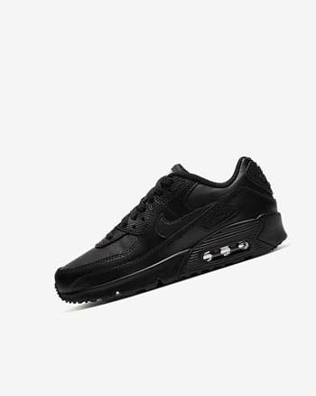 Black / Black / White / Black Boys' Nike Air Max 90 LTR Casual Shoes | UK5381