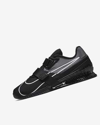 Black / Black / White Men's Nike Romaleos 4 Training Shoes | UK2629