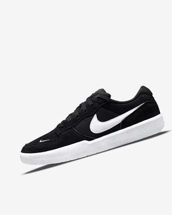 Black / Black / White Men's Nike SB Force 58 Skate Shoes | UK3100