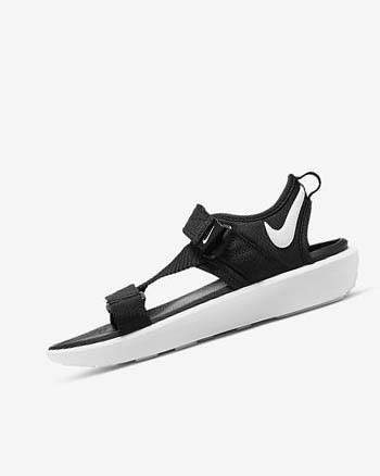 Black / Black / White Women's Nike Vista Sandals | UK4890