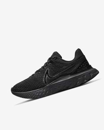 Black / Black Women's Nike React Infinity Run Flyknit 3 Running Shoes | UK5060