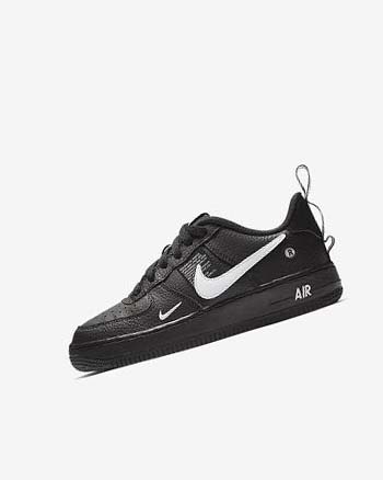 Black / Black / Yellow / White Boys' Nike Air Force 1 LV8 Utility Sneakers | UK5011