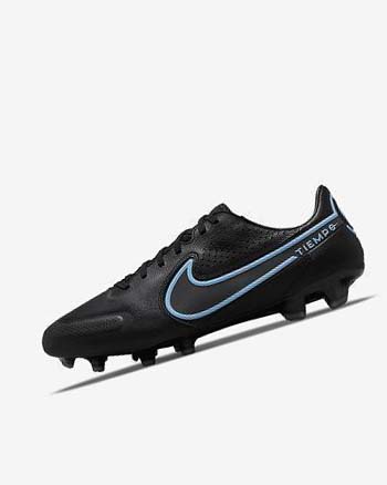 Black / Blue Men's Nike Tiempo Legend 9 Pro FG Football Boots | UK3162