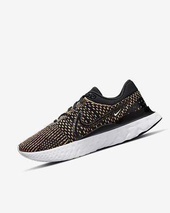 Black / Blue / Pink / White Men's Nike React Infinity Run Flyknit 3 Running Shoes | UK2700