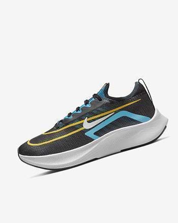 Black / Blue / White Men's Nike Zoom Fly 4 Running Shoes | UK3146