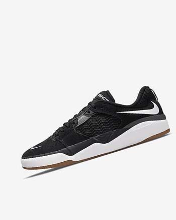 Black / Dark Grey / Black / White Men's Nike SB Ishod Wair Skate Shoes | UK5282