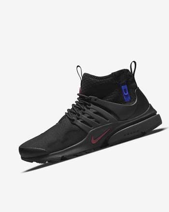 Black / Dark Grey / Blue / Red Men's Nike Air Presto Mid Utility Casual Shoes | UK4553