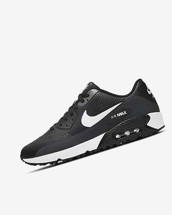 Black / Dark Grey / Grey / White Men's Nike Air Max 90 G Golf Shoes | UK2457