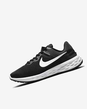 Black / Dark Grey / Grey / White Women's Nike Revolution 6 FlyEase Next Nature Running Shoes | UK5504