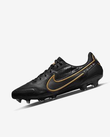 Black / Dark Grey / Metal Gold / Metal Dark Grey Women's Nike Tiempo Legend 9 Elite FG Football Boots | UK5515