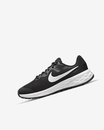 Black / Dark Grey / White Boys' Nike Revolution 6 Running Shoes | UK2863