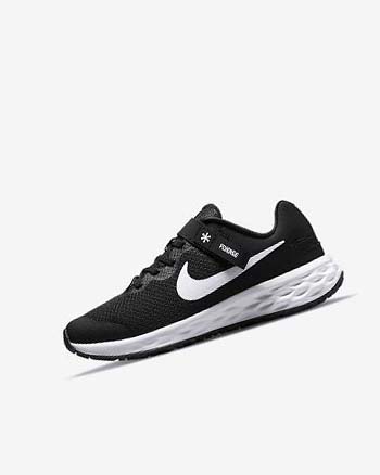 Black / Dark Grey / White Boys' Nike Revolution 6 FlyEase Running Shoes | UK4636