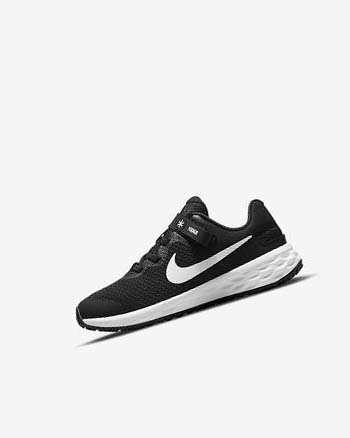 Black / Dark Grey / White Boys' Nike Revolution 6 FlyEase Shoes | UK4818