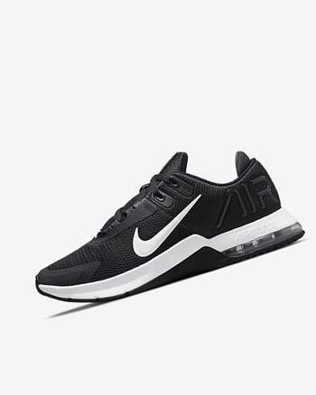 Black / Dark Grey / White Men's Nike Air Max Alpha Trainer 4 Training Shoes | UK2467