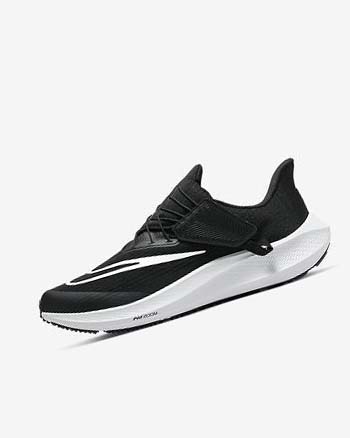 Black / Dark Grey / White Men's Nike Air Zoom Pegasus 39 FlyEase Running Shoes | UK2617