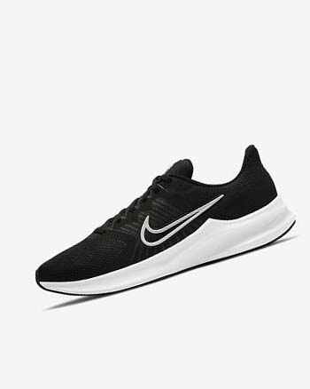 Black / Dark Grey / White Men's Nike Downshifter 11 Running Shoes | UK5040