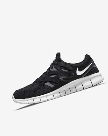 Black / Dark Grey / White Men's Nike Free Run 2 Running Shoes | UK1101