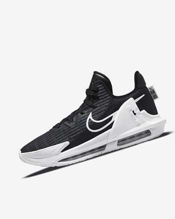 Black / Dark Obsidian / White Men's Nike LeBron Witness 6 Basketball Shoes | UK4501