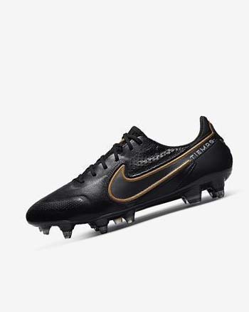 Black / Gold / Grey Men's Nike Tiempo Legend 9 Elite SG-Pro AC Football Boots | UK5235