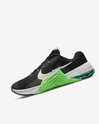 Black / Green / Pink / White Women's Nike Metcon 7 Training Shoes | UK5082