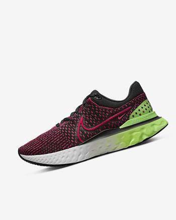 Black / Green / Red / Red Men's Nike React Infinity Run Flyknit 3 Running Shoes | UK5116