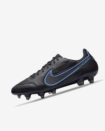 Black / Grey / Black Women's Nike Tiempo Legend 9 Elite SG-Pro AC Football Boots | UK3138