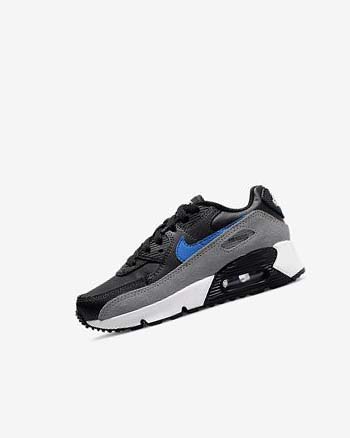 Black / Grey / Dark Grey / Blue Girls' Nike Air Max 90 Casual Shoes | UK4745