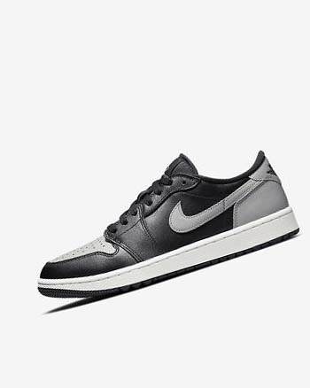 Black / Grey Men's Nike Air Jordan 1 Low G Golf Shoes | UK3069