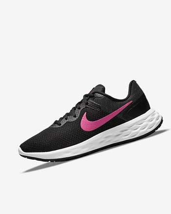 Black / Grey / Pink Women's Nike Revolution 6 Next Nature Running Shoes | UK5135