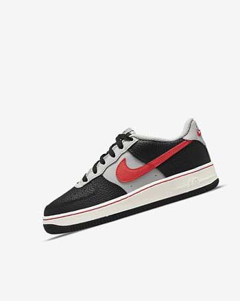 Black / Grey / Red Boys' Nike Air Force 1 EMB Sneakers | UK2554