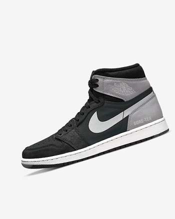 Black / Grey / Red Men's Nike Air Jordan 1 Sneakers | UK2544