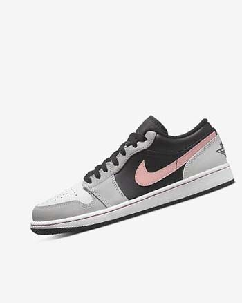 Black / Grey / White / Coral Men's Nike Air Jordan 1 Low Sneakers | UK2421