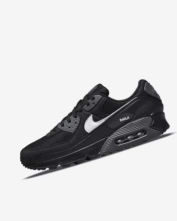 Black / Grey / White Men's Nike Air Max 90 Casual Shoes | UK4544