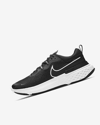 Black / Grey / White Men's Nike React Miler 2 Running Shoes | UK2216