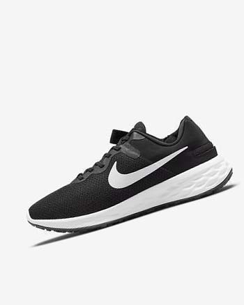 Black / Grey / White Men's Nike Revolution 6 FlyEase Next Nature Running Shoes | UK5125