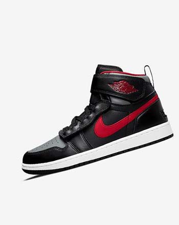 Black / Grey / White / Red Men's Nike Air Jordan 1 Hi FlyEase Sneakers | UK4916