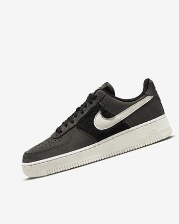 Black / Light Beige Women's Nike Air Force 1 Sneakers | UK5068