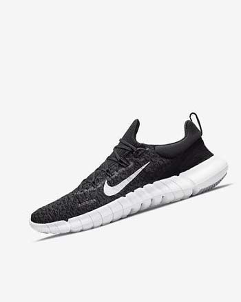 Black Men's Nike Free Run 5.0 Running Shoes | UK4613