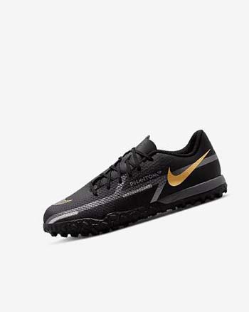 Black / Metal Gold / Dark Grey / Metal Dark Grey Girls' Nike Jr. Phantom GT2 Academy TF Football Shoes | UK2745