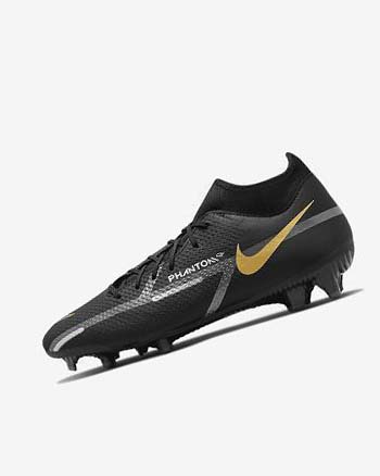 Black / Metal Gold / Dark Grey / Metal Dark Grey Men's Nike Phantom GT2 Academy Dynamic Fit MG Football Boots | UK2836