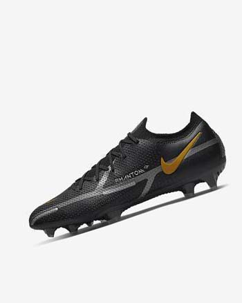 Black / Metal Gold / Metal Silver / Metal Dark Grey Men's Nike Phantom GT2 Elite FG Football Boots | UK1136