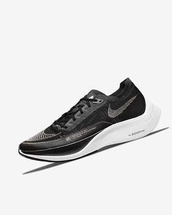 Black / Metal Gold / White Women's Nike ZoomX Vaporfly Next% 2 Running Shoes | UK5329